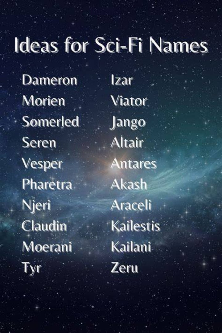 100 best sci fi names for children Artofit