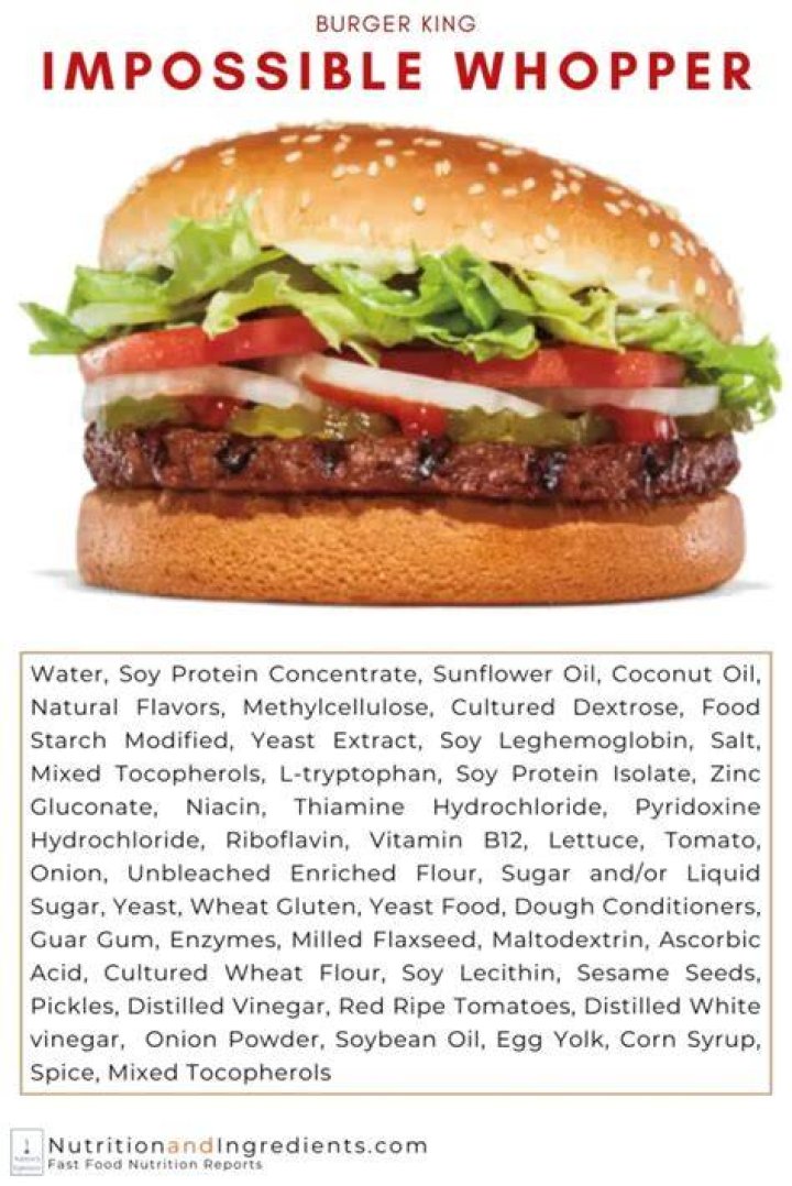Burger King Veggie Whopper Nutrition Facts Blog Dandk