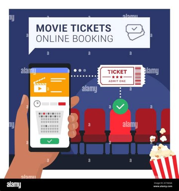 Buying cinema movie tickets online Royalty Free Vector