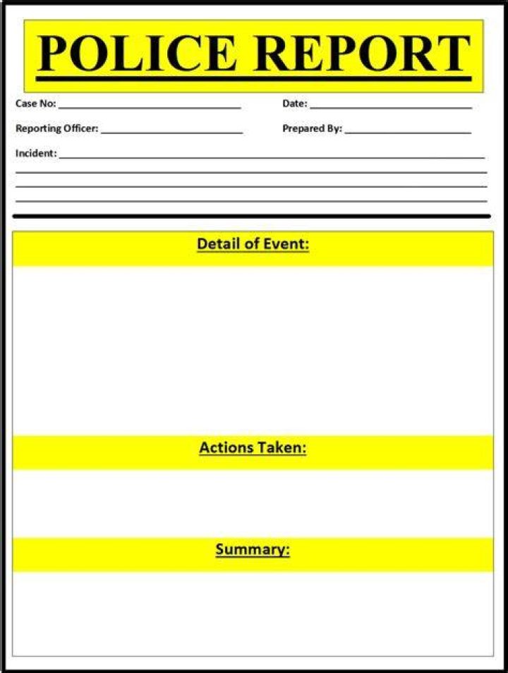 Fake Police Report Template Word