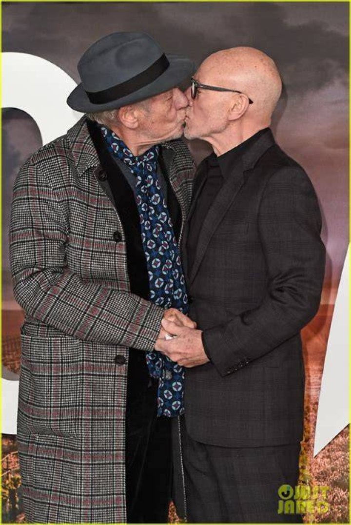 Ian McKellen, Patrick Stewart kiss at Mr. Holmes premiere