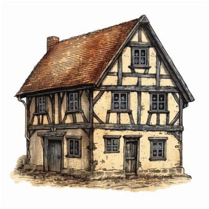 Medieval houses, Architecture drawing, House drawing
