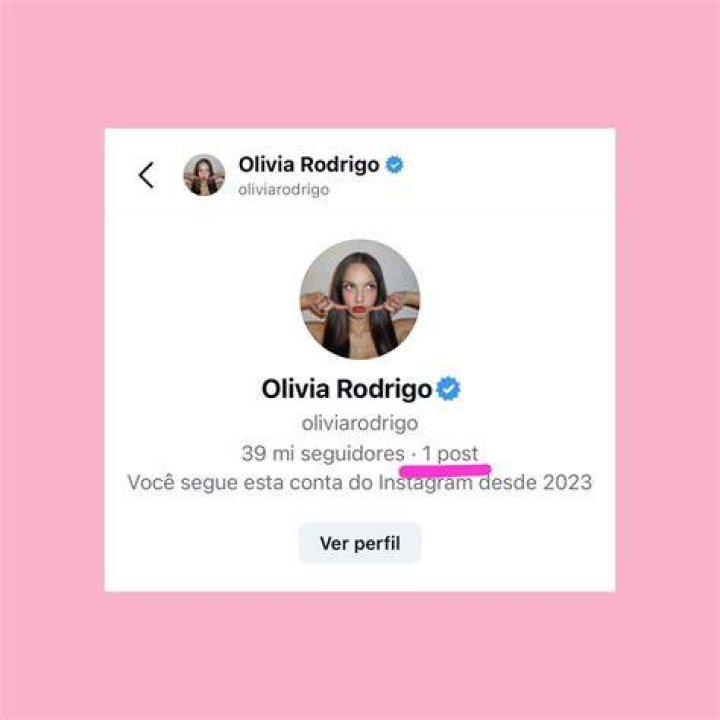 Olivia Rodrigo’s Instagram profile post “can’t talk rn listening to