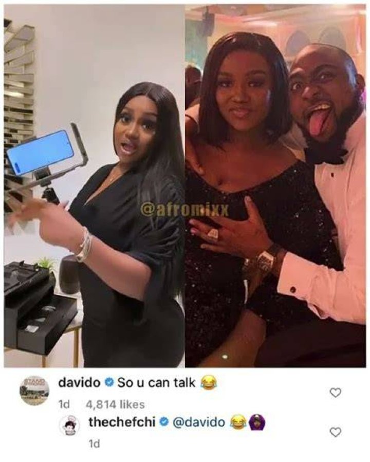 So You Can Talk Davido Mocks Chioma As He Reacts To Her Latest