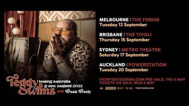 TEDDY SWIMS announces debut Headline Tour of Australia & New Zealand
