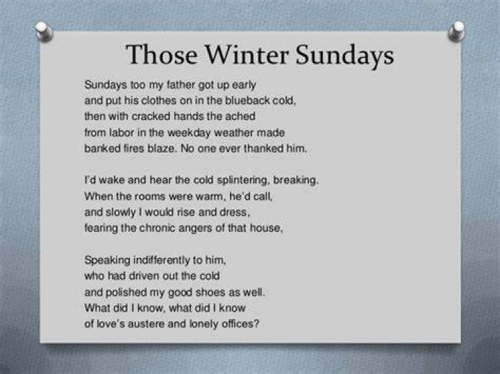 Those Winter Sundays